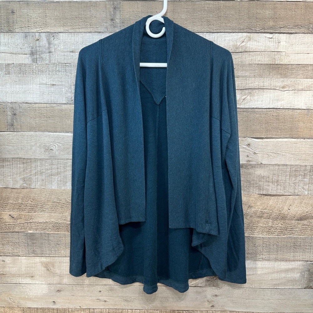 Athleta NIRAVANA Wear Two Way Cardigan Dark Teal Modal Spandex Size Small‎
